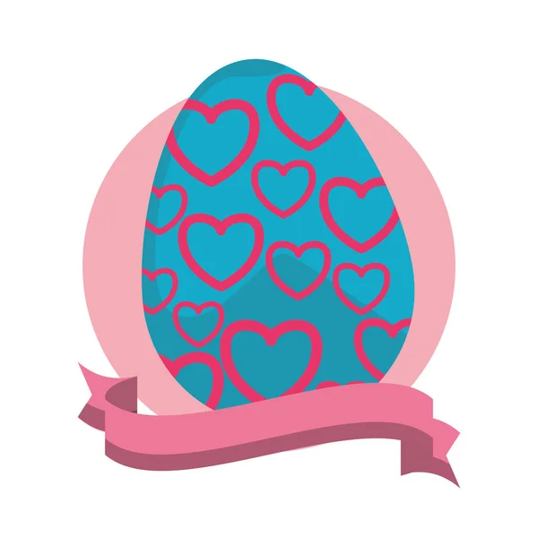 Emblema redondo huevo de Pascua — Vector de stock