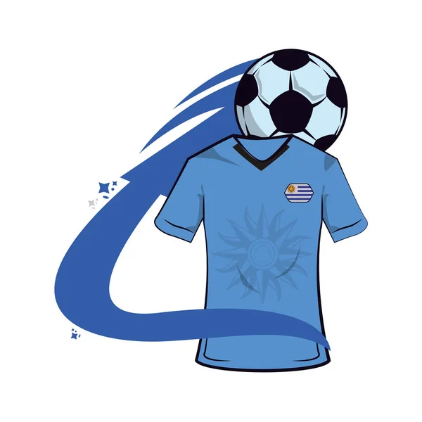 Jugador De Fútbol De Uruguay Con La Bandera Y La Bola De La Historieta  Ilustraciones svg, vectoriales, clip art vectorizado libre de derechos.  Image 29031607