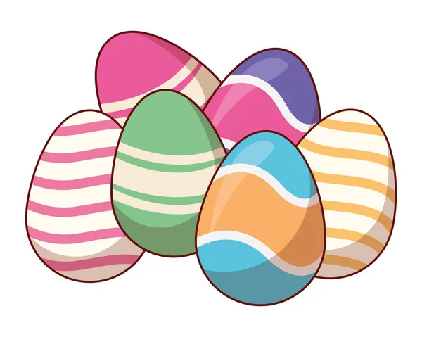 Oeufs de Pâques colorés peints — Image vectorielle