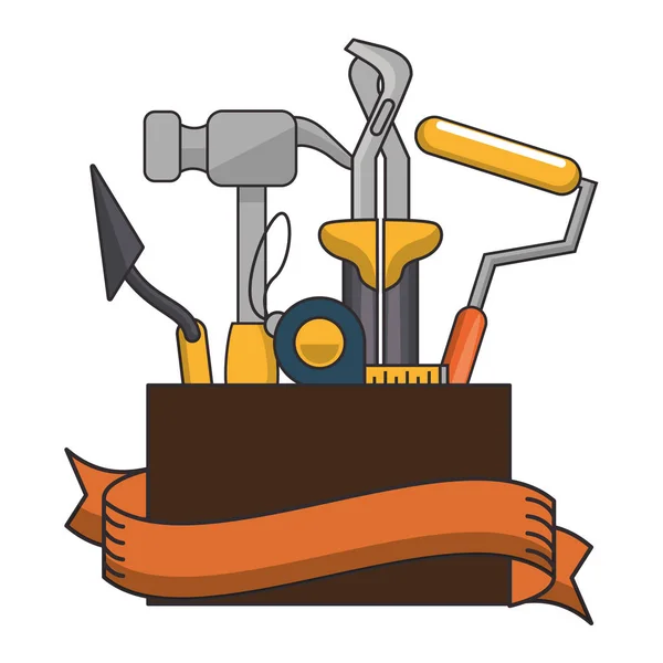 Emblema de herramientas de construcción — Archivo Imágenes Vectoriales