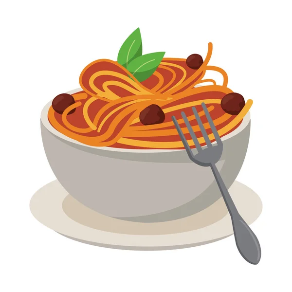 Espaguete comida italiana — Vetor de Stock