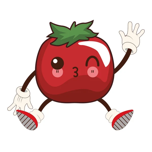 Dibujos animados de tomate kawaii — Archivo Imágenes Vectoriales