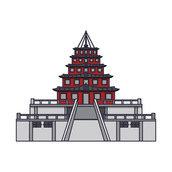 Oriental Palace icon cartoon geïsoleerd — Stockvector