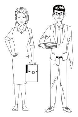 iş çift avatar siyah beyaz