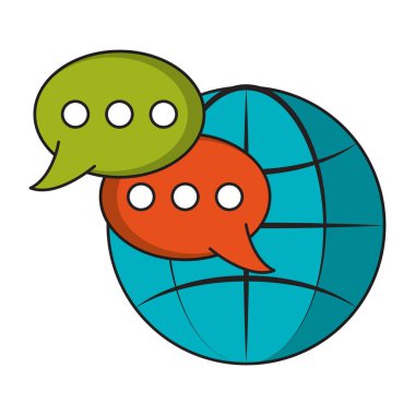 teknoloji küre simgesi karikatür