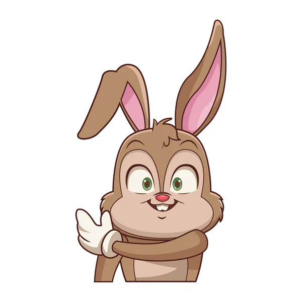 Conejo con guantes de dibujos animados — Archivo Imágenes Vectoriales