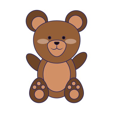 Ayı sevimli hayvan mavi çizgiler