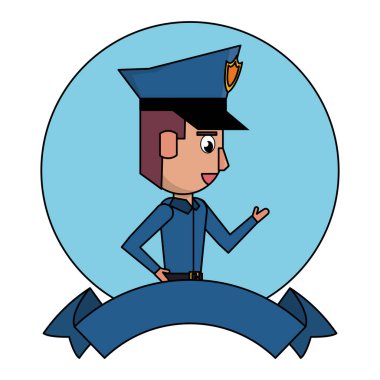 Polis ve boş kurdele afiş renkli