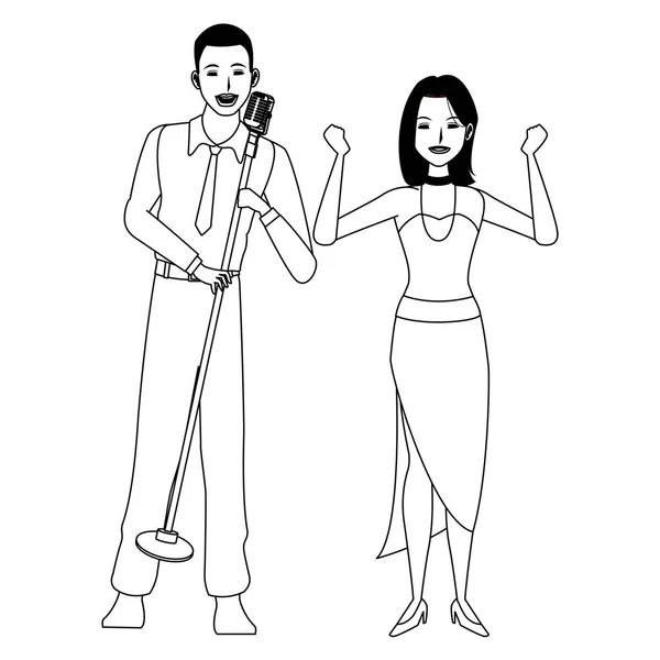 Певица и танцовщица — стоковый вектор