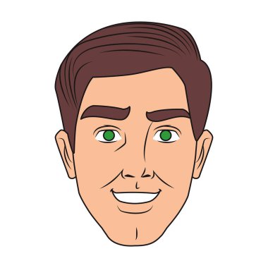 Adam yüz pop sanat çizgi film