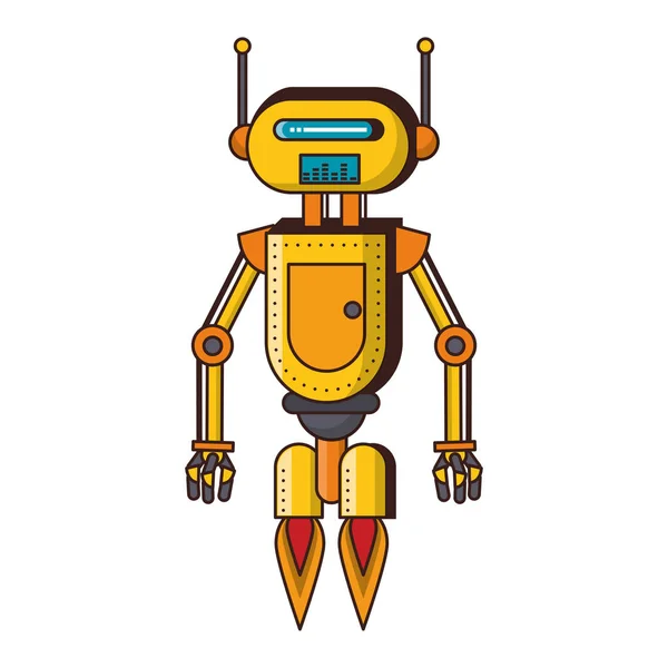로봇 재미있는 캐릭터 만화 고립 — 스톡 벡터