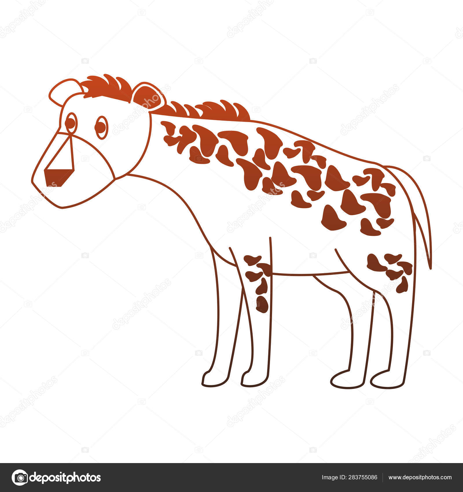 Garis merah hewan liar Hyena Vektor Stok oleh ©jemastock 283755086