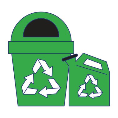 Reycle çöp kutusu ve su mavi hatları olabilir