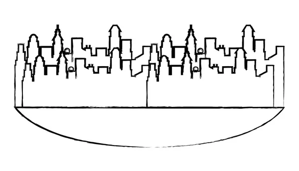 Bosquejo de dibujos animados de paisajes urbanos — Archivo Imágenes Vectoriales