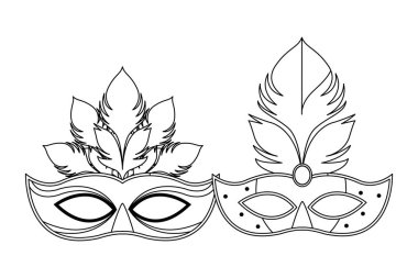 maskeler ve tüyler siyah beyaz