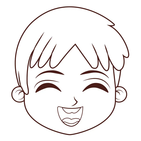 Garçon visage dessin animé — Image vectorielle