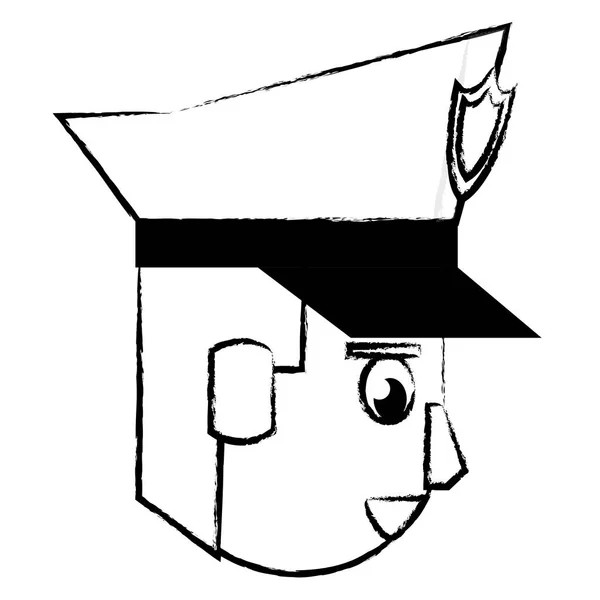 Disegno del fumetto faccia della polizia — Vettoriale Stock