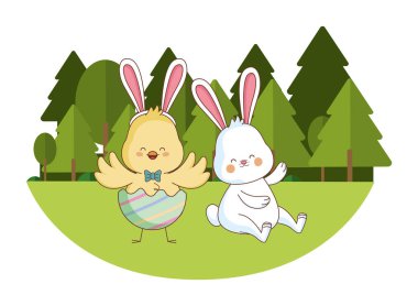 Mutlu çiftlik hayvanları karikatür