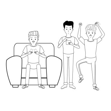 Bin yıllık insanlar oyun partisi siyah beyaz