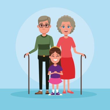 Çocuklu aile karikatür