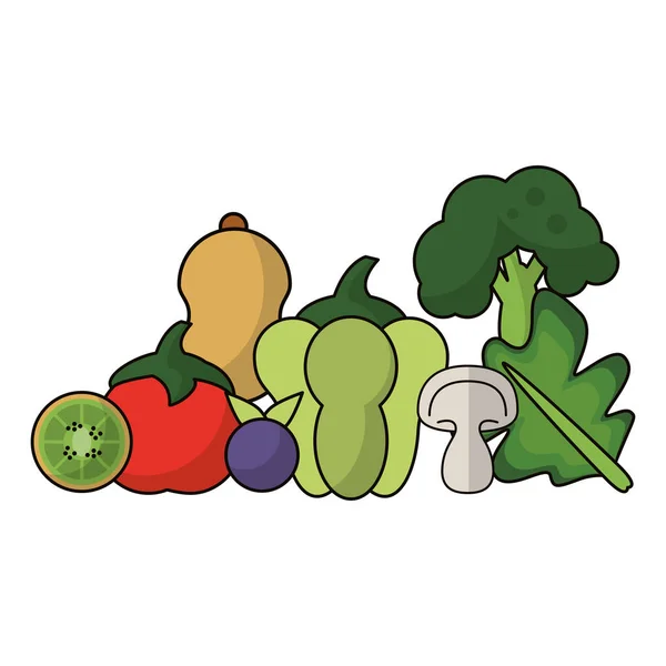 Hortalizas y frutas — Vector de stock