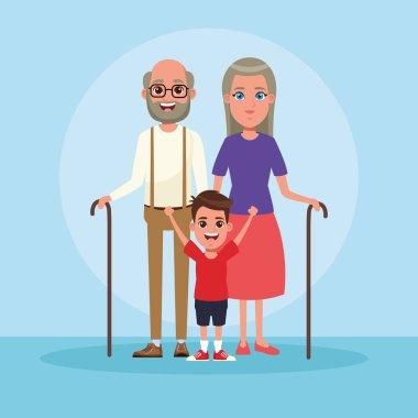 Çocuklu aile karikatür
