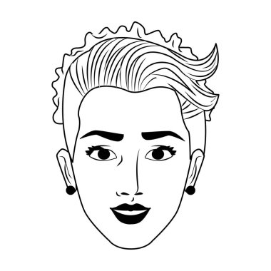 Güzel gelin siyah beyaz pop sanat yüz