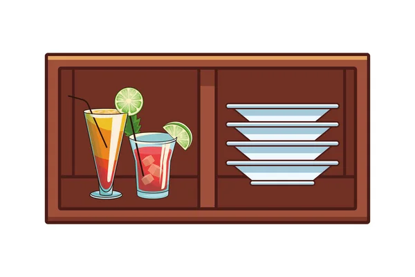 Bebidas alcoólicas bebidas desenhos animados — Vetor de Stock