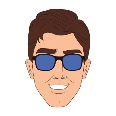 Adam yüz pop sanat çizgi film