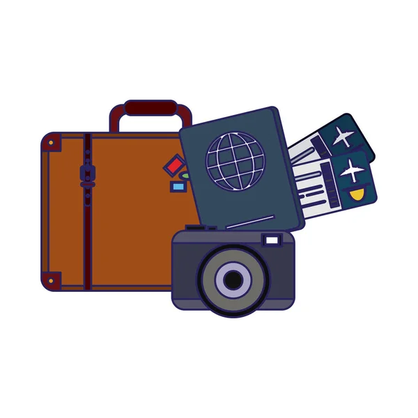 Symboles de voyage et vacances — Image vectorielle