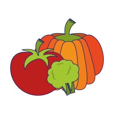 Sebze sağlıklı gıda mavi çizgiler