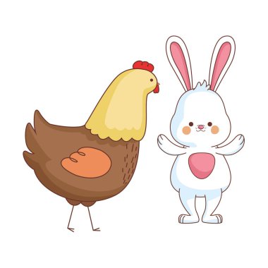 Mutlu çiftlik hayvanları karikatür