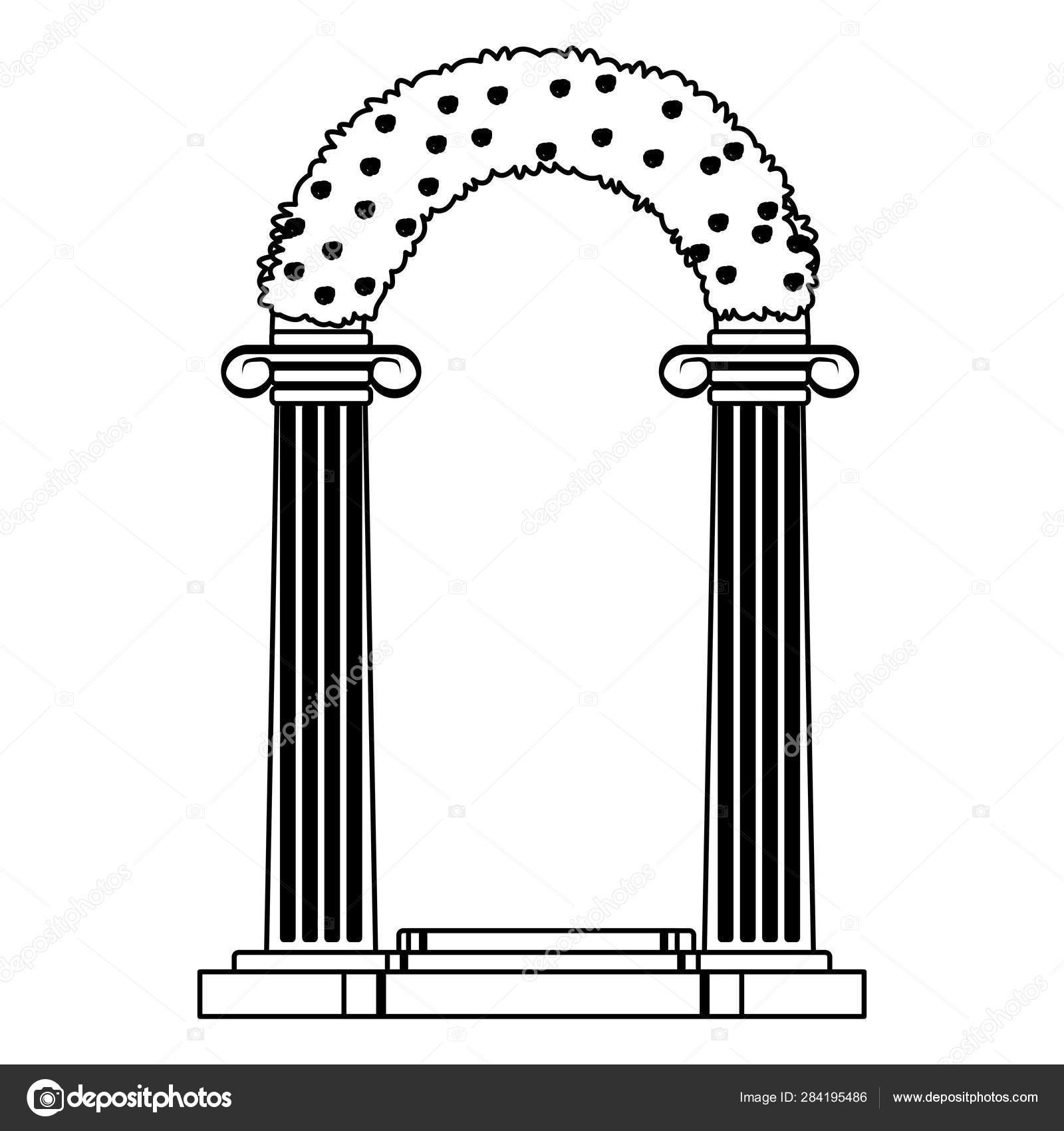 Ícone do altar de casamento preto e branco Vetor de ©jemastock 284195486, image size:1600x1700