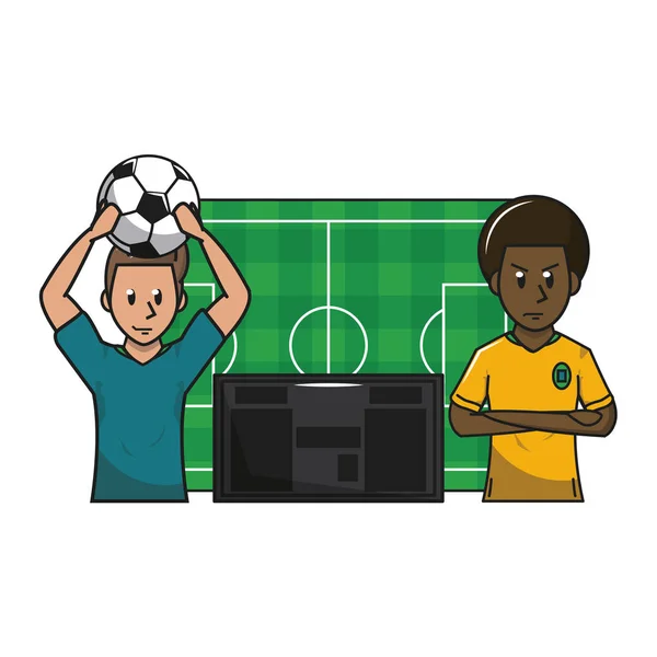 Futebol jogo de desporto desenhos animados —  Vetores de Stock