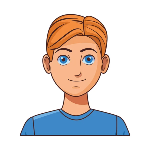 Junger Mann avatar cartoon figur profil bild — Stockvektor