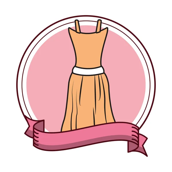 Kvinnor klä runda emblem — Stock vektor
