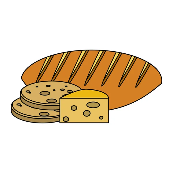 Bread and cheese — Stock Vector