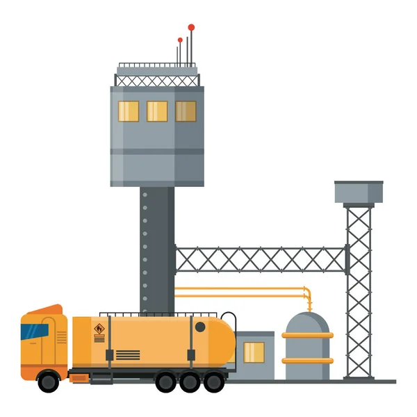 Machines de raffinerie de pétrole — Image vectorielle