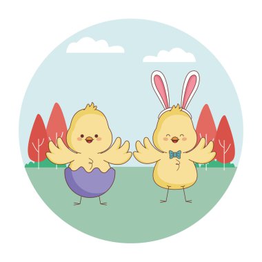 Mutlu çiftlik hayvanları karikatür