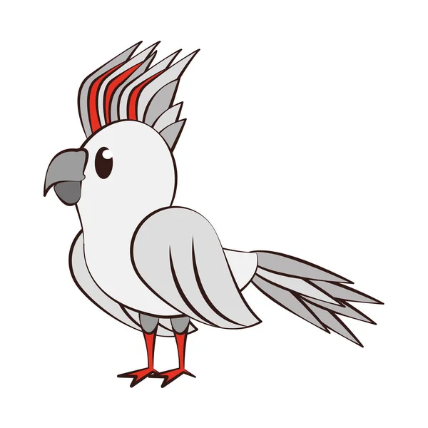 Exotische tropische vogel cartoon geïsoleerd — Stockvector