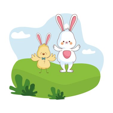 Mutlu çiftlik hayvanları karikatür