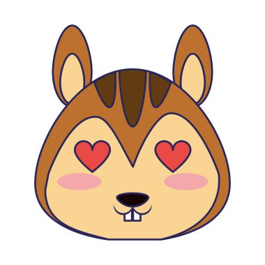 Sevimli sincap hayvan karikatür mavi çizgiler