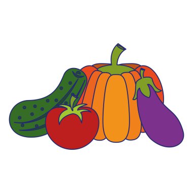 Sebze sağlıklı gıda mavi çizgiler