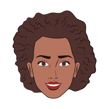 Kadın yüz pop art karikatür