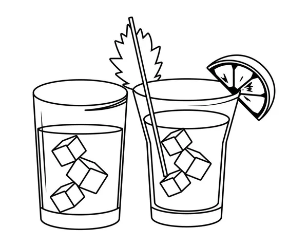 Alcoholic drinks beverages cartoon — Stock Vector