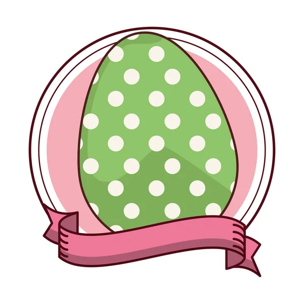 Easter egg round emblem — Stock Vector