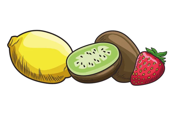 Nutrición de fruta fresca saludable — Vector de stock