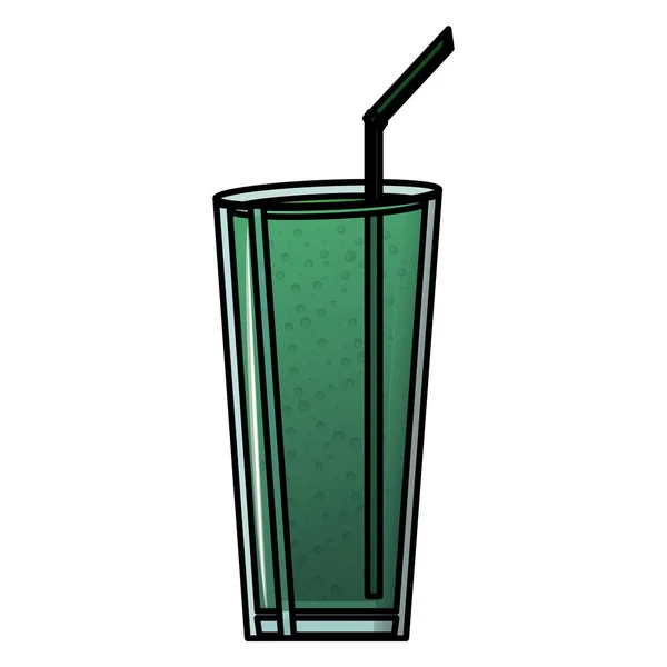 Glas med sugrör — Stock vektor