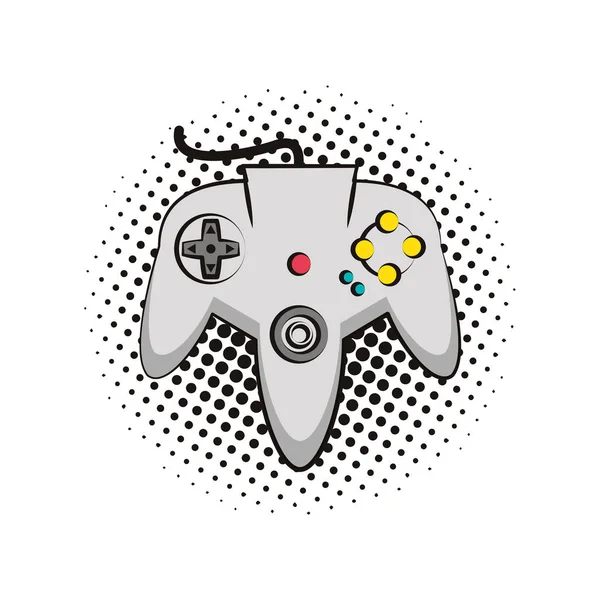 Retro console gamepad pop art —  Vetores de Stock