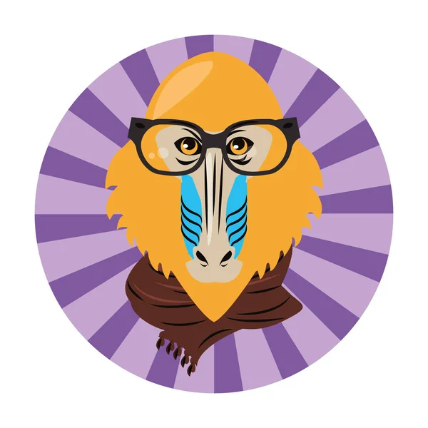 Hipster mandrill cooler Sketch — Stockvektor